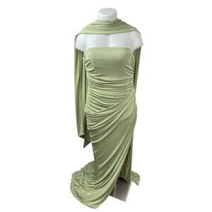 NEW Khanum's Kahlia Draped Sleeveless Tube Bandeau Scarf Maxi Bodycon Dress 3XL